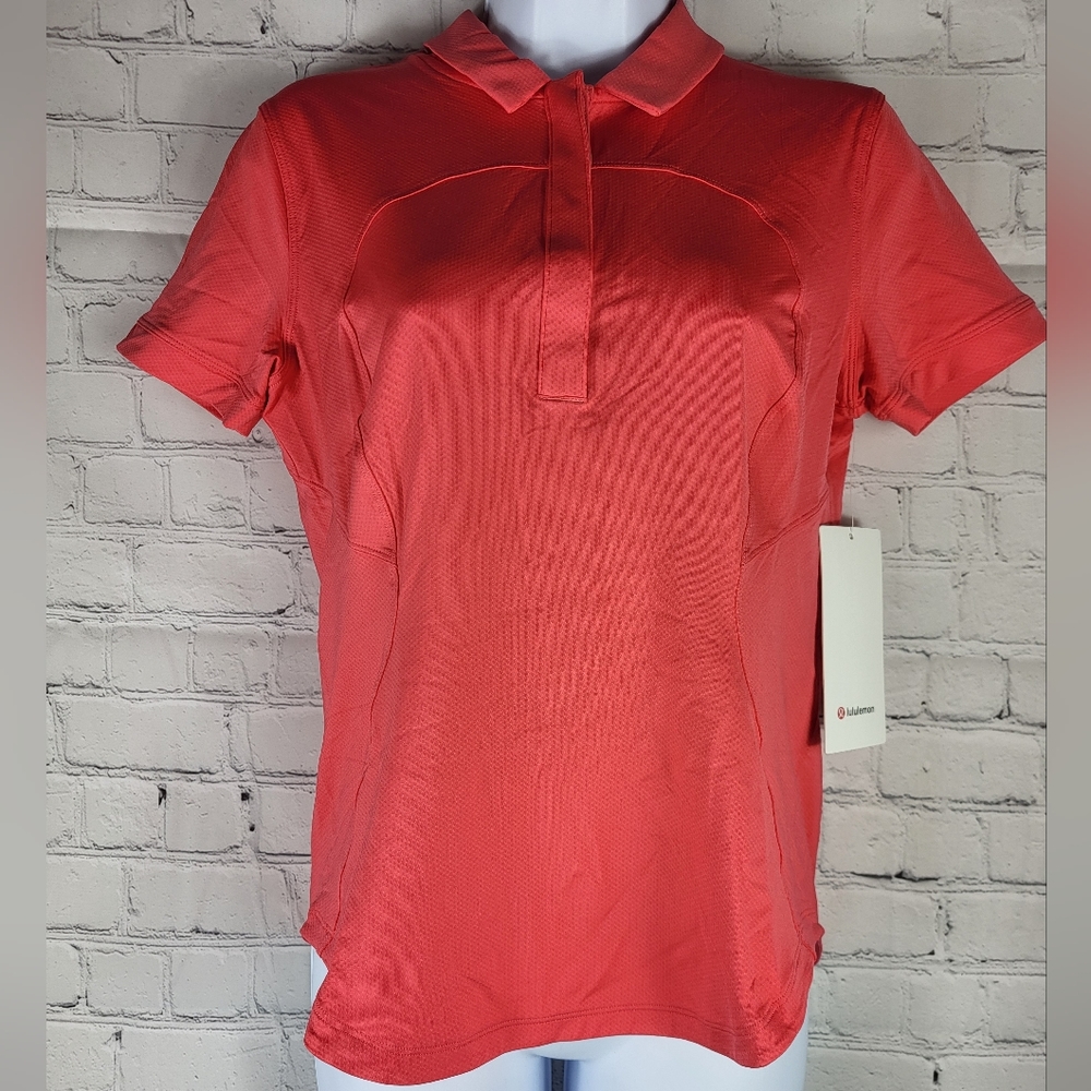 lululemon athletica Red Polo Shirt